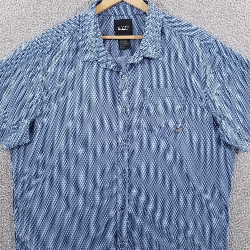 5.11 Shirt Mens XL Blue Staycation Performance UPF Nylon Stretch Wicking Casual